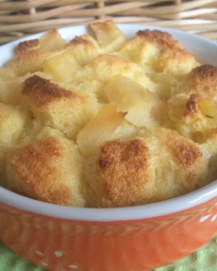 Рецепт хлебного пудинга с карамельным яблочком