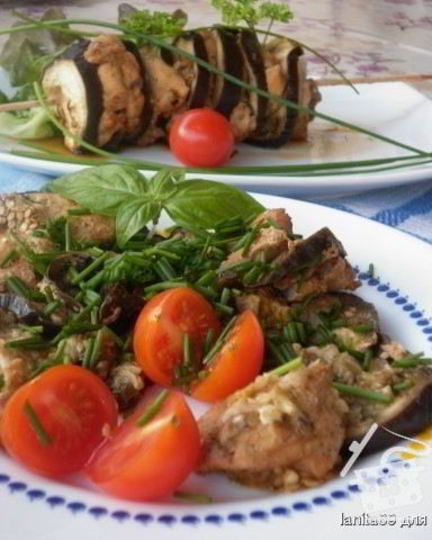 Рецепт баклажановых конфеток с курицей