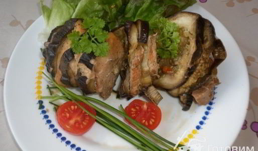 баклажановые конфетки с курицей