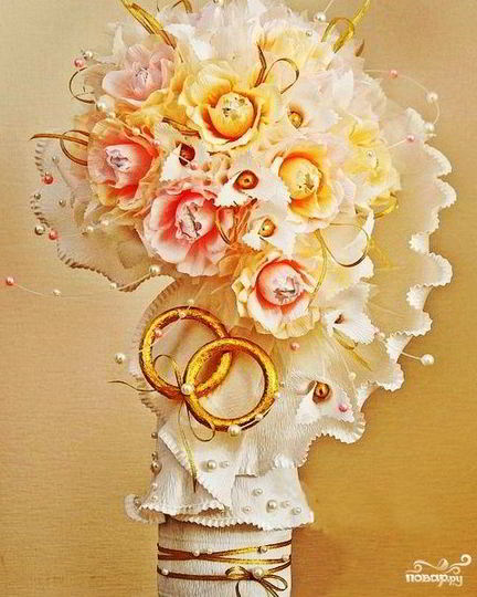 Рецепт букета из конфет с шампанским