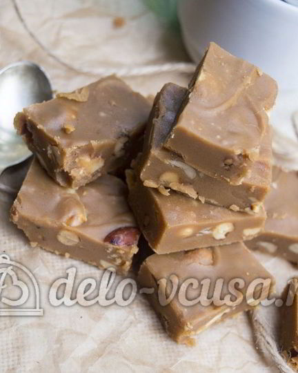 Рецепт карамельных конфет с арахисом