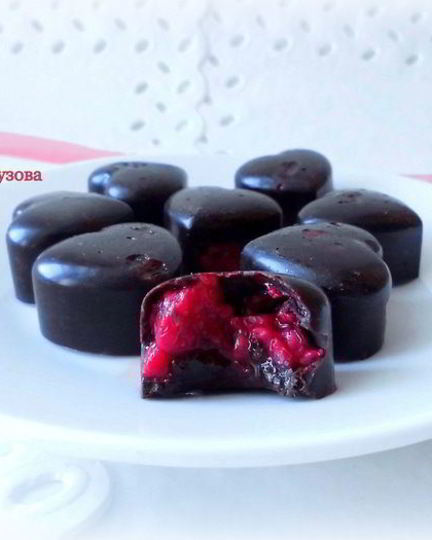 Рецепт шоколадных конфет с малиной