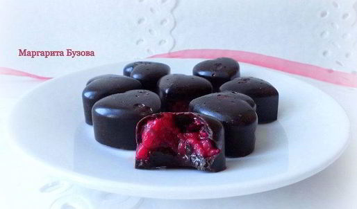 шоколадные конфеты с малиной