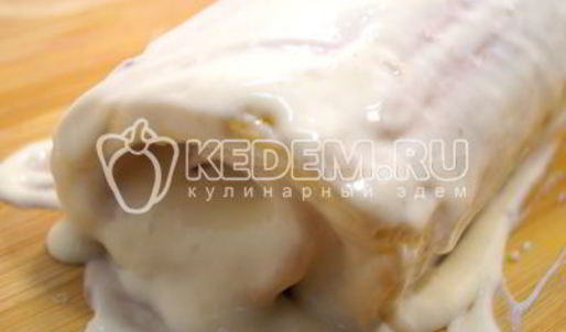 бисквитный рулет с кремом зимнее полено