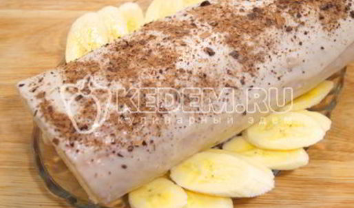 бисквитный рулет с кремом зимнее полено