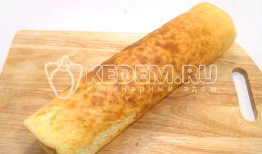 бисквитный рулет с кремом зимнее полено