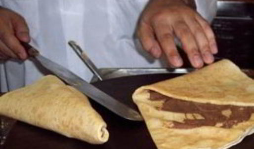 блинчики с шоколадным ореховым кремом