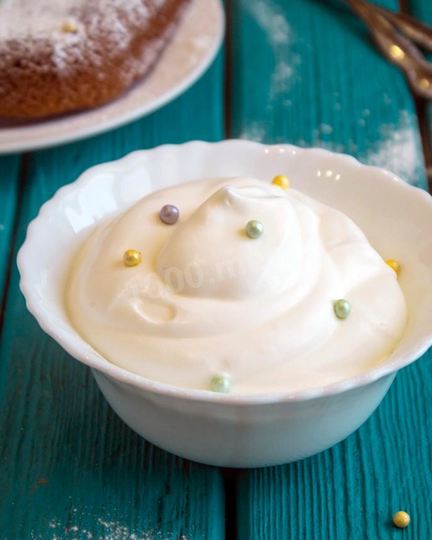 Рецепт крема взбитые сливки с сахарной пудрой