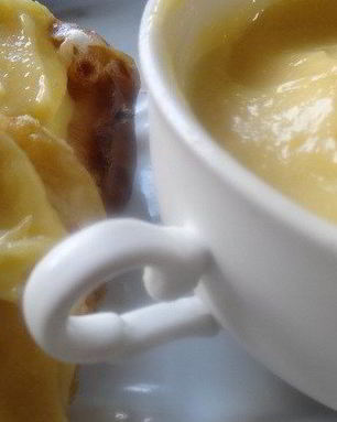 Лимонный заварной крем-десерт без муки