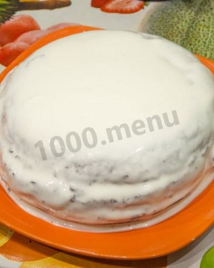 Рецепт шоколадного бисквита в мультиварке со сметанным кремом