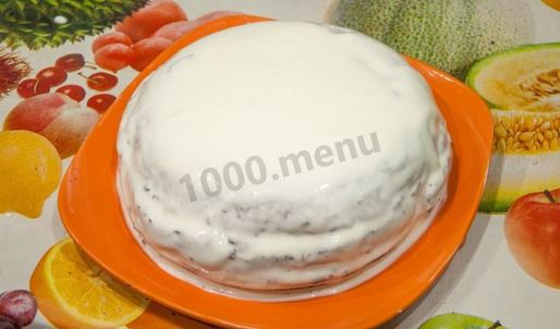 шоколадный бисквит в мультиварке со сметанным кремом