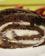 Шоколадный рулет с кремом из манки