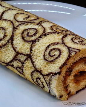 Узорный рулет с кофейным кремом