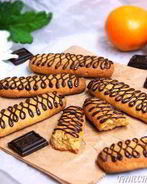 Мандариновые палочки с шоколадными нитями