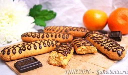мандариновые палочки с шоколадными нитями