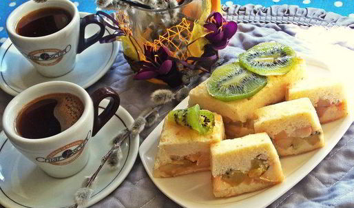 манный пудинг с фруктами