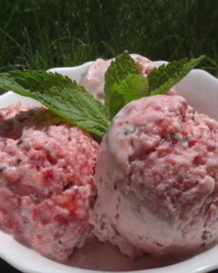 Рецепт клубничного пломбира с мятой