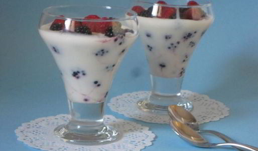 ежевика с муссом из зефира