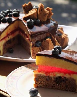 Лимонно-шоколадный муссовый торт