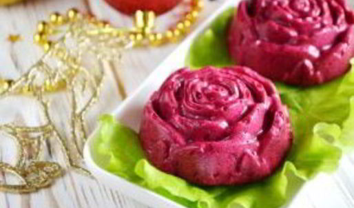 пикантный свекольный мусс с селедкой