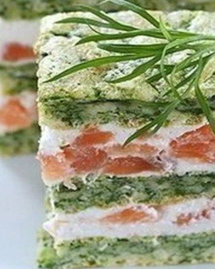 Рецепт закуски с соленой семгой и творожным муссом