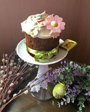 Необычный шоколадный кулич