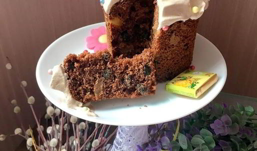 необычный шоколадный кулич
