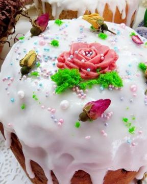 Нежный заварной кулич