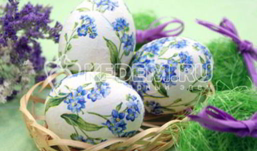 пасхальные яйца цветочный декупаж