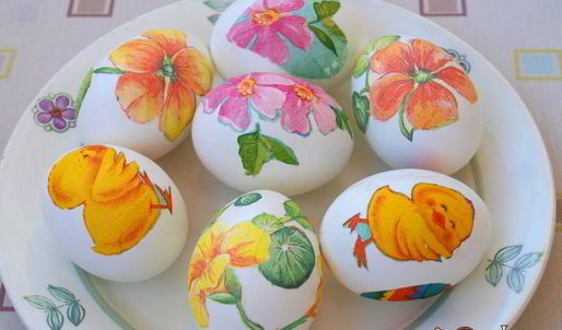 пасхальные яйца в стиле декупаж