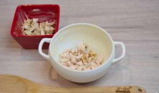 кабачковое суфле с индейкой под грибным соусом