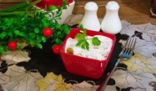 кабачковое суфле с индейкой под грибным соусом