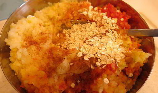 суфле из овощей под маслятами в сметане