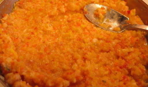 суфле из овощей под маслятами в сметане