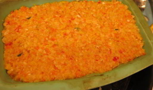 суфле из овощей под маслятами в сметане