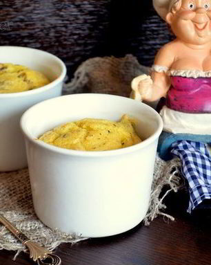 Суфле из поленты с вешенками