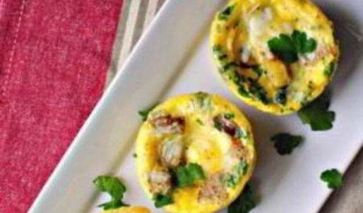 суфле с картофелем и колбасками