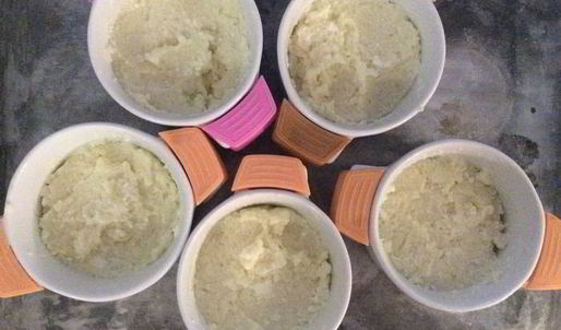 творожно-рисовые пудинги с ананасовым суфле