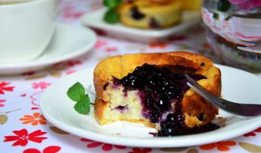 творожное суфле с черникой