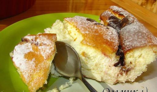 творожное суфле с крыжовником и шоколадом