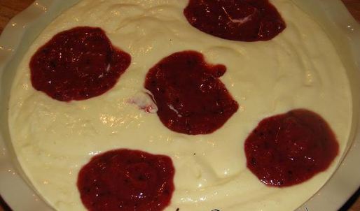 творожное суфле с крыжовником и шоколадом