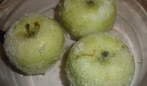 яблоки в манном суфле