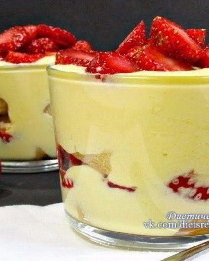 Рецепт диетического тирамису с клубникой