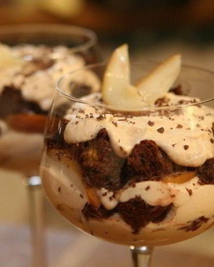 Рецепт шоколадного тирамису с грушей