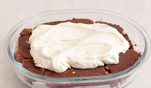 тирамису на шоколадном бисквите без яиц