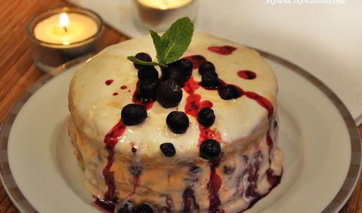 тирамису с голубикой и апельсиновым кремом