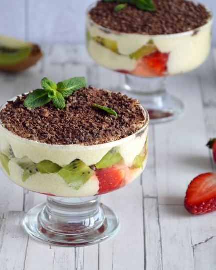 Рецепт фруктов в зефирном креме