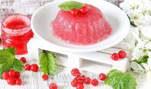 желе из красной смородины без варки