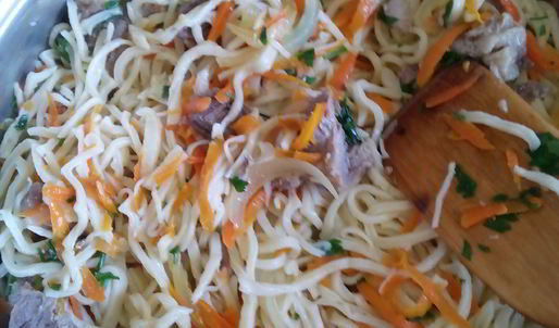 домашняя лапша с мясом