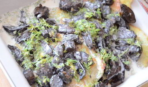 ароматные картофельно-кабачковые драники, запеченные с подберезовиками